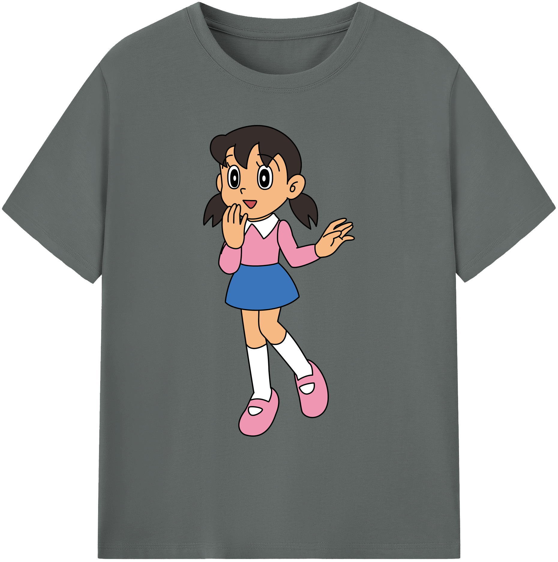 （画像用） ドラえもん みなもと しずか Doraemon Shizuka Minamoto 綿100％ メンズ半袖Tシャツ｜肌触りやわらか＆通気性